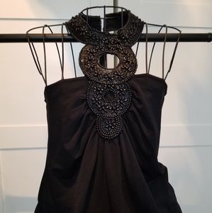 Black embellished top